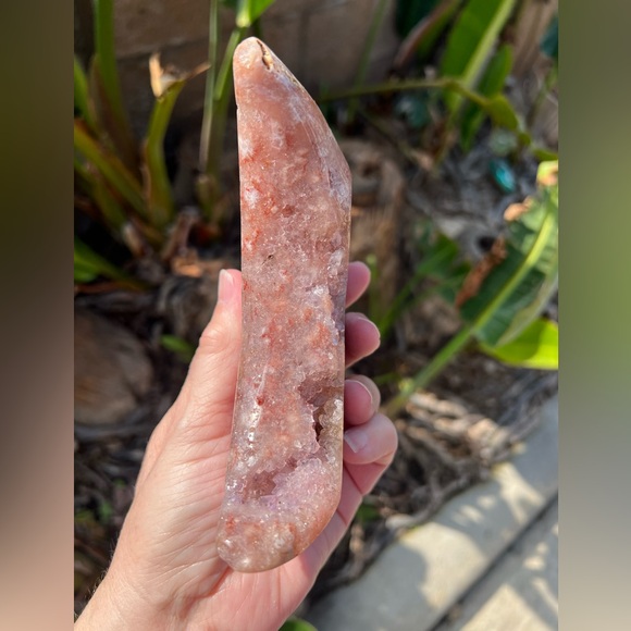 Sugary Pink Amethyst Crystal Druzy Moon - Picture 5 of 11